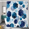 LunaLulinlk Blue Geometric Fabric Shower Curtain - 4 of 4