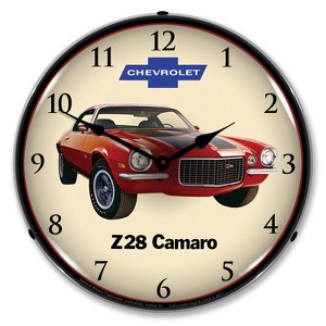 Collectable Sign & Clock | 1972 Z28 Camaro LED Wall Clock Retro/Vintage, Lighted - 1 of 4