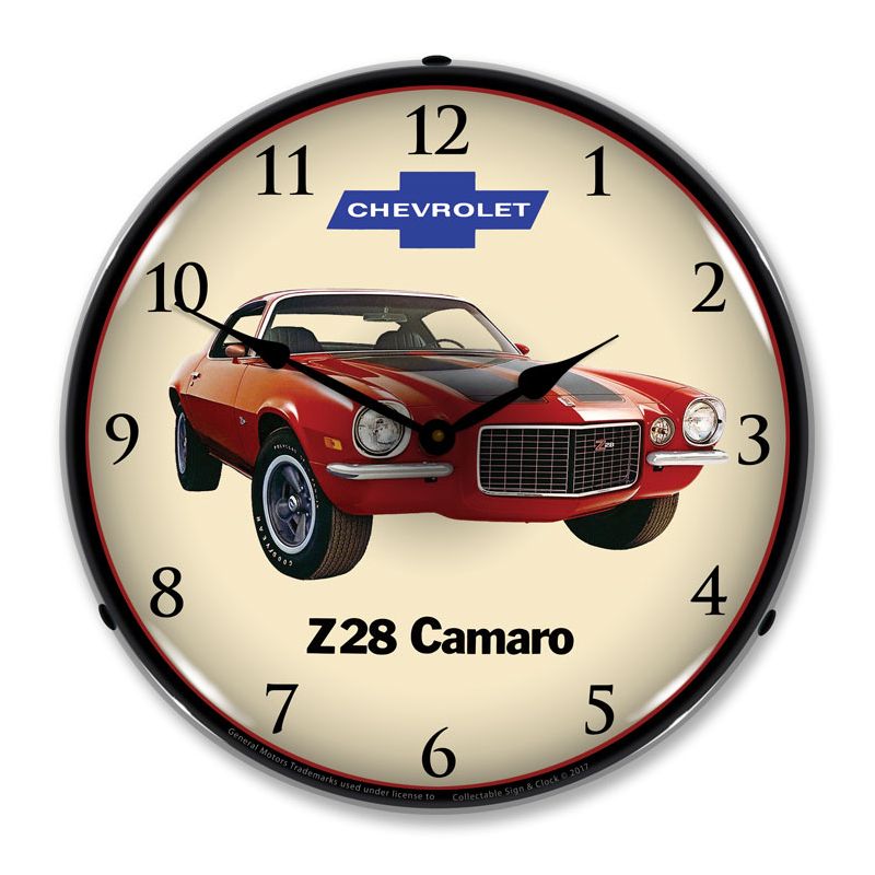 Collectable Sign & Clock | 1972 Z28 Camaro LED Wall Clock Retro/Vintage, Lighted, 1 of 6