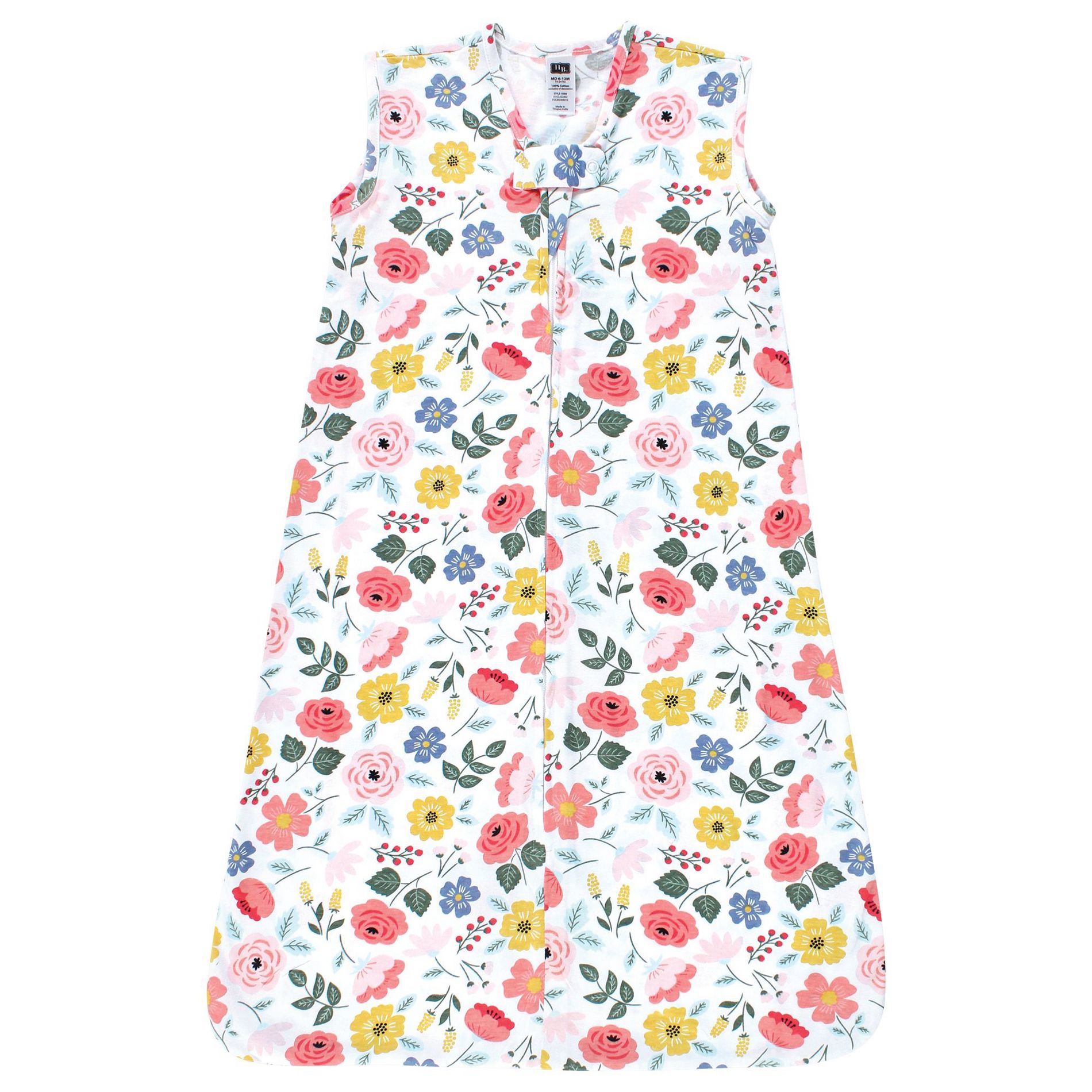 Hudson Baby Infant Girl Cotton Sleeveless Wearable Sleeping Bag, Sack, Blanket, Modern Botanical, 12-18 Months