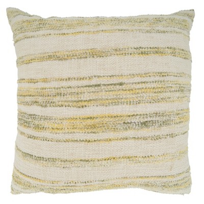 Premium Cotton Striped Woven Yellow Pillow Cover 19.5" x 16"