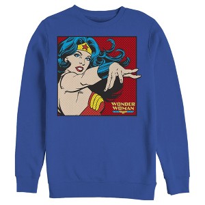 Men's Justice League Retro Pop Art Portrait Sweatshirt - 1 of 3
