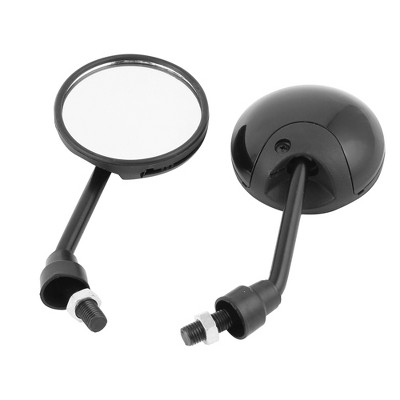 Unique Bargains Adjustable Motorcycle Rear View Mirror Round 10mm Thread Diameter Black 1Pair