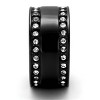 Slickblue Women's Black Stainless Steel Ring Band, Full Clear Synthetic Crystal Design, Wide Polished Finish, Sizes 5–10 - 4 of 4