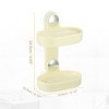 Unique Bargains Bathroom Double Layer Wall Mounted Soap Holder 6.10"x4.13"x9.65" - 4 of 4