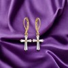 Slickblue Classic Cubic Zirconia Cross Earrings, 5ct Emerald CZ Stones, Gold or Silver Plating, Elegant Design - 2 of 3