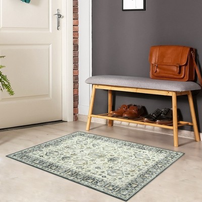 Area Rugs Machine Washable Boho Rug Vintage Rugs Floral Rugs Soft Carpet