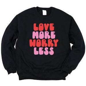 Simply Sage Market Women's Graphic Sweatshirt Love More Worry Less - 1 of 3