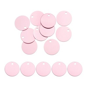 Unique Bargains Metal Wear Resistant Round Stamping Tags for Bracelet Dog Pet ID 10 Pcs - 1 of 4