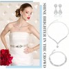 4 Piece Clutch Purses for Women Evening Rhinestone Jewelry Set with Necklace, Earrings, Bracelets for Wedding - 3 of 4