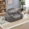 Bean Bag Chair Lazy Sofa, Faux High Density Foam Padded Accent Chair with Armrests, Stylish Bean Bag Chair Sofa for Bedroom, Living, Dining - 3 of 4