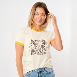 S.W.Smiley Step Into The Sunshine - Women's Ringer Graphic T-Shirt - 1 of 4