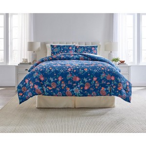 BrylaneHome Embroidered Printed 3 Piece Comforter Set - 1 of 4