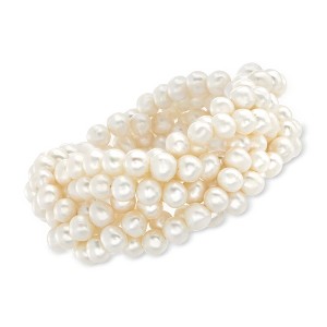 Ross-Simons 6-7mm Cultured Pearl Braided Stretch Bracelet Size 8 - 1 of 4