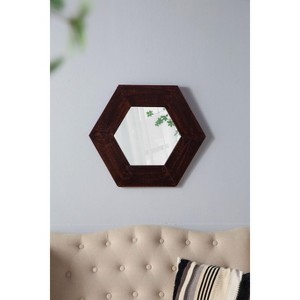 NicBex 18.5" Hexagon Wall Mirror,Decorative Mirror with Solid Wood Frame,Wall Decor for Living Room,Bathroom,Hallway,Bedroom - 1 of 4