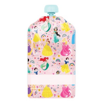 Disney Princesses 20 pack Kids Food Pouches - Simple Modern: Reusable; Refillable Off-White Storage Bags, 5oz Capacity