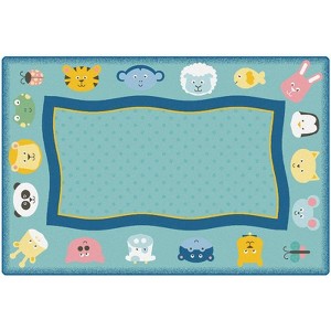 Carpets for Kids KIDSoft Quiet Time Animal Nursery Classroom Rug, Light Blue, Rectangle - 1 of 4