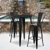 Flash Furniture Commercial Grade 30" Round Metal Indoor-Outdoor Bar Table Set with 2 Cafe Stools - 2 of 4