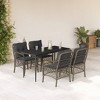 vidaXL Garden Dining Set Grey Table Poly Rattan Medium Removable Covers - 2 of 4