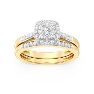 GILDED 3/8 CTTW Lab Grown Diamond Engagement Ring Set in 14KT Gold Plating Over Sterling Silver, Size 7 - 1 of 4