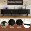 Mid-Century TV Stand for 80 Inch TVs, Media Console with Charging Station, Tambour Sliding Doors, Drawers and Gold Accents-The Pop Home - 4 of 4