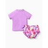 Disney Princess Belle 2 Piece Tankini Swimsuit Set Toddler Girl Rash Guard UPF 50+ Swimwear Summer Ruffle Swim Suit - 2 of 4