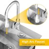 Karl Home Gray 24-Inch Laundry Sink With Cabinet And Pull-Out Sprayer Faucet - 2 of 4