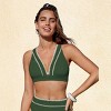 Women's Chic Crochet Trim Strappy Self Tie Back Bikini Top - Cupshe - 4 of 4