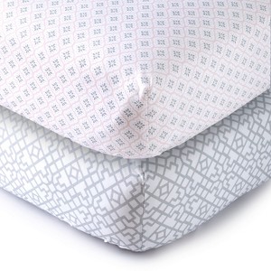 Elise Fitted Nursery Crib Sheet - set of 2 - Levtex Baby - 1 of 4