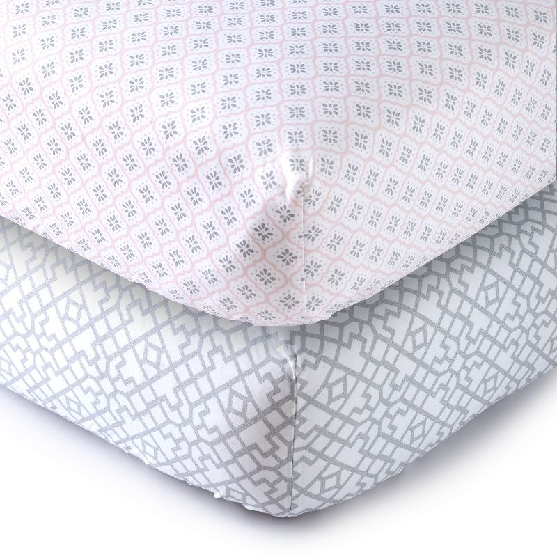 Elise Fitted Nursery Crib Sheet - set of 2 - Levtex Baby, 1 of 2