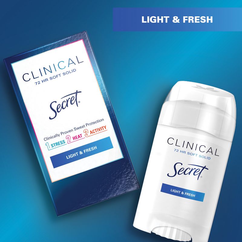 Secret Clinical Strength Antiperspirant and Deodorant for Women Soft Solid - Light &#38; Fresh - 2.6oz, 5 of 13