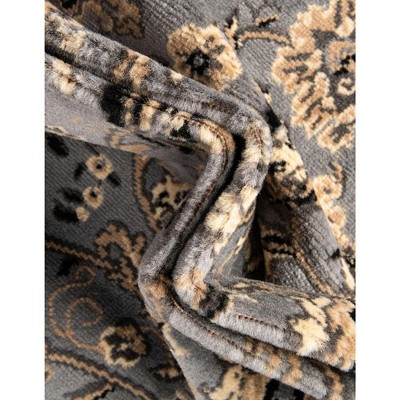 Gray and Ivory 9' x 12' Synthetic Rectangular Area Rug