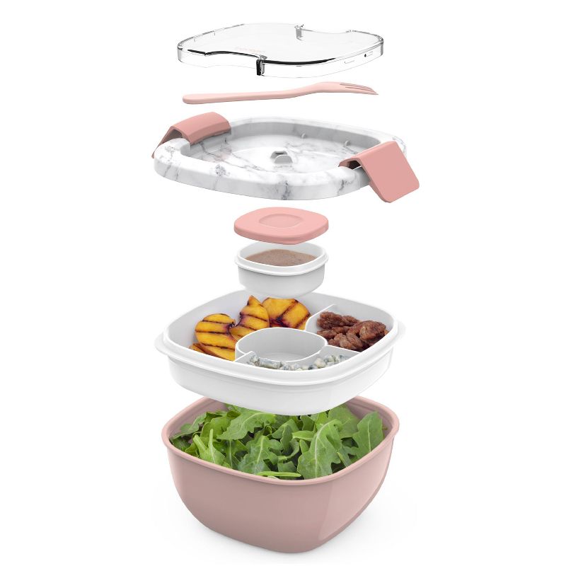 Bentgo Salad Stackable Lunch Container with Large 54oz Bowl, 4-Compartment Tray & Built-In Fork, 6 of 14
