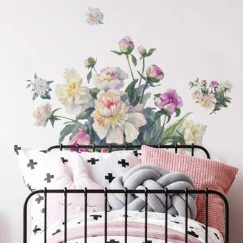 Floral Bouquet Peel and Stick Giant Wall Decal White/Pink - RoomMates