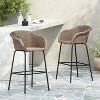 Christopher Knight Home Karin Outdoor Rattan Weave Metal Bar Stools with Backrest (Set of 2) - 2 of 4