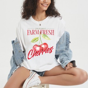 Simply Sage Market Farm Fresh Cherries Watercolor Garment Dyed Tee - 1 of 4