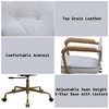 TiramisuBest Antique White & Gray Leather 3" Seat Cushion 360¡ã Swivel Office Chair with Sturdy Base - 4 of 4