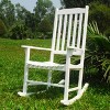 Traditional Patio Rocking Chair - Merry Products: Acacia Wood, Water-Resistant, White - image 2 of 3