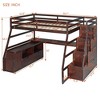 NicBex Twin Size Loft Bunk Bed with Desk, Modern Wooden Bed Frame with 2 Open Shelves, 7 Storage Drawers and Stairs for Bedroom - 2 of 4