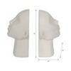 Sculptural Resin Textured Head Book Ends - Contemporary Artistic Bookends for Office Spaces, Desk Decor, or Home Library Accents - Set of 2, 9", White - 4 of 4