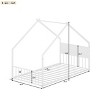 PAGED Bed Frame Roof-Shaped Iron Frame Bed with LED Light Strips, Easy Assembly, Noise Free - 4 of 4