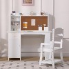 Kids Desk, Study Desk and Chair Set for Boys and Girl, Wooden Kids Writing Table with Bookshelf, Bulletin Board, Cabinet and Drawer - 3 of 4