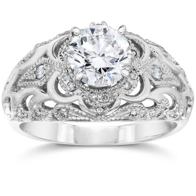 Pompeii3 Emery .75Ct Vintage Diamond Genuine Engagement 14K White Gold