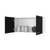 GlasFlength Kitchen Storage Kitchen Wall Cabinet Internal Shelves Cabinet Rectangular Storage Cupboard for Kitchen, Black, 12.6"*39.3"*19.3" - 4 of 4