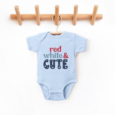 The Juniper Shop Red White And Cute Stars Baby Bodysuit