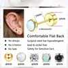 Surgical Steel Earrings, Hypoallergenic 20G Stud Hoop for Sensitive Ears, Small Opal Ball, Flat Back, Cartilage Earrings for Women Men - 4 of 4