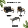 4-Piece Patio Furniture Set, Rattan Outdoor Patio Table and Chair Set with Glass Side Table and Loveseat, Suitable for Apartments, Backyards, Beige - 4 of 4