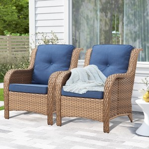 POCASSY Wicker Rattan Outdoor Chairs - 1 of 4