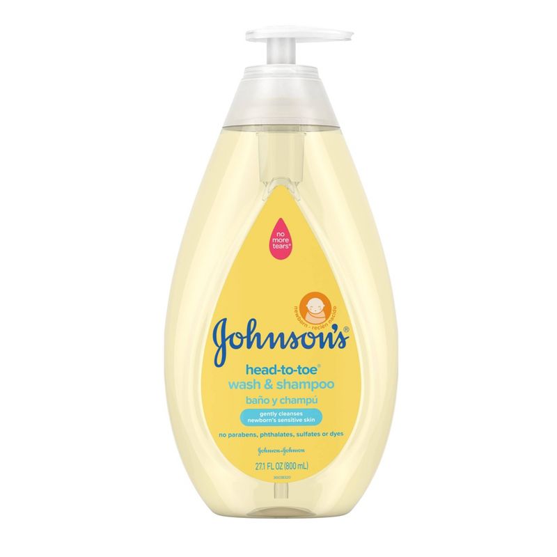 Johnson&#39;s Head-To-Toe Gentle Baby Body Wash &#38; Shampoo For Sensitive Skin - 27.1 fl oz, 1 of 12