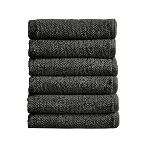 Isla Jade 6pc Popcorn Hand Towels Set Midnight - 1 of 4